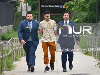 Suspect 34-year-old Man, Edward Vargas Arrested And Walked Out Of Transit District 20 By The NYPD