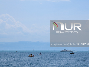 Leisure Boating On Lake