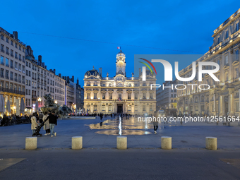 Evening At Place Des Terreaux In Lyon