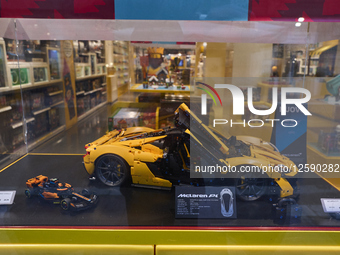 Yellow LEGO McLaren P1 On Display In Storefront