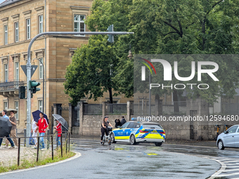 German Police Car On Patrol