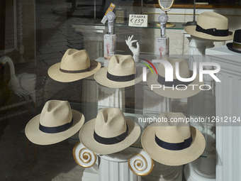 Hat Store Window Display In Monopoli