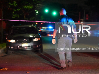 Lodi Police And The Bergen County Prosecutor’s Office Work At The Scene Where A Person Was Shot Overnight At 116 Garibaldi Avenue