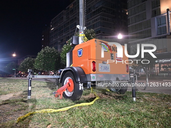 Washington DC Metropolitan Police Department Patrols Navy Yard Area Following Reports Of Shots Fired Overnight