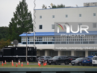 Federal Agencies Including Border Patrol And U.S. Marshals Vehicles And Command Post Trucks Parked At Anacostia Park