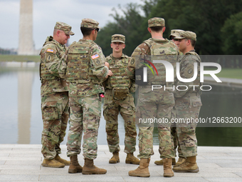 National Guard Troops At Lincoln Memorial