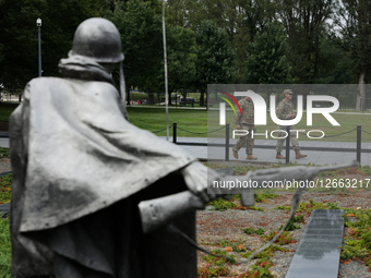 National Guard Troops At Korean War Veterans Memorial