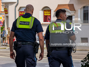 German Police Patrol In Augsburg