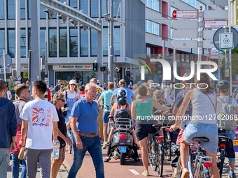 Crowd Of Cyclists In The Netherlands
