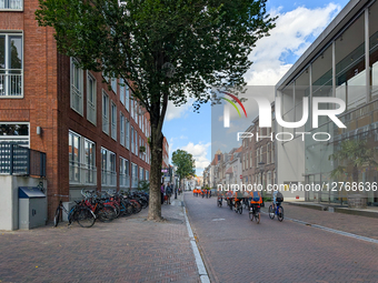 Schoolchildren Cycling