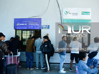 Landslide On Muglin-Narayanghat Road Triggers Dashain Travel Rush At Tribhuvan Airport, Nepal