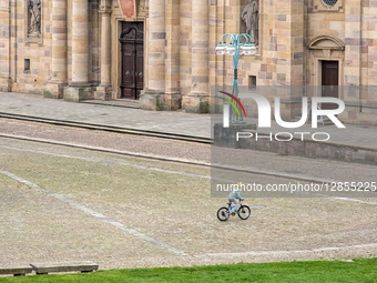 Child Cycling With Helmet