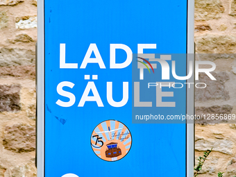 German Public E-Charging Station, Part Of A Program Supporting Sustainable Energy And Mobility Infrastructure