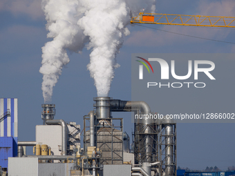 Industrial Plant Emitting Steam