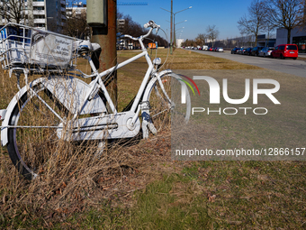 White Bicycle Memorial For Deceased Cyclist