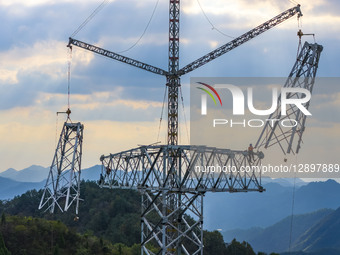  HVDC Transmission Line Project Construction in Hangzhou.