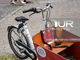 Rental Bicycles Station In A Historic Bavarian Town
