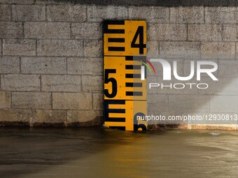 Flood Alert And Flooding Of The Rhone In Lyon In France