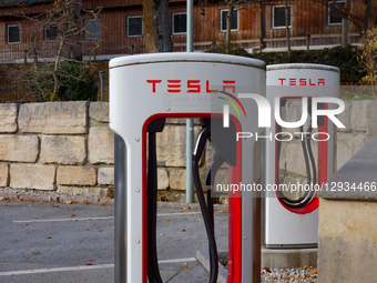  Tesla Supercharger Stations In An Austrian Village In The Tyrolean Alps