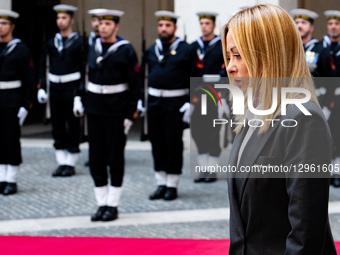 Italian Prime Minister Giorgia Meloni Meets The President Of Palestine, Mahmoud Abbas In Rome