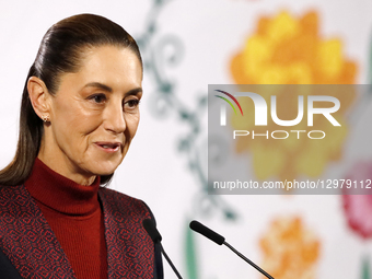 Mexico’s President Claudia Sheinbaum Holds Security Report Conference