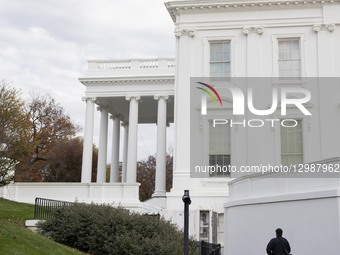 View Out Side The White House  On A Fall Day 