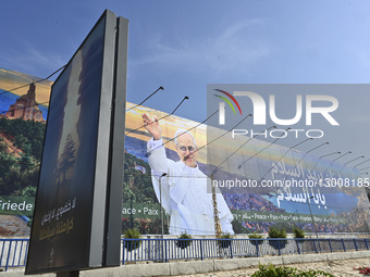 Billboard of Pope Leo XIV Near Beirut Airport Ahead of Regional Visit