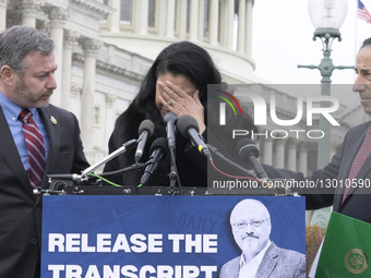 DC: Jamal Khashoggi’s wife Hanan Elatr Khashoggi hold a Release the Transcript  press confrence