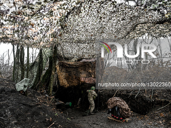 Ukrainian artillery unit on combat mission in Pokrovsk direction.