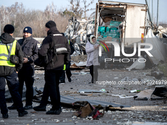 Aftermath of Russian combined airstrike on Ukrainian capital.