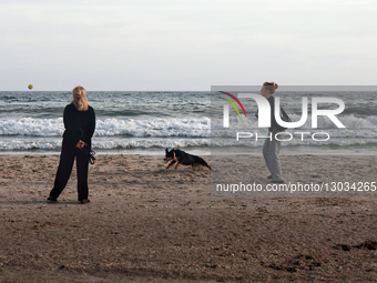 Stormy Black Sea in Odesa.