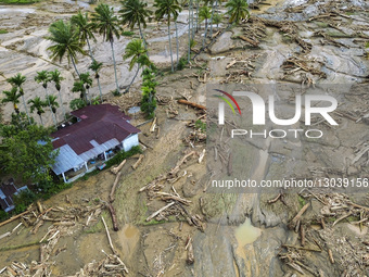 Aftermath Of Flash Floods, Three Villages Isolated In Solok, West Sumatra, Indonesia