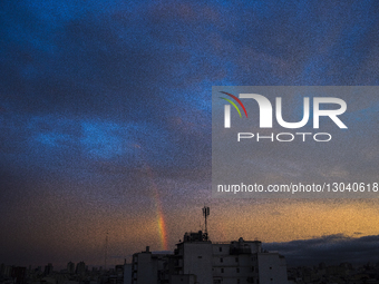 Sunset With Rainbows In Buenos Aires