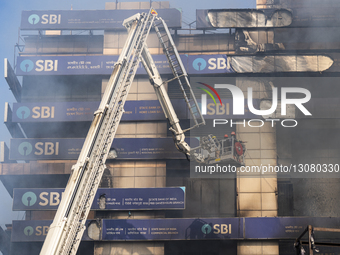 Fire Erupts At A State Bank Of India Branch