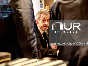 Former France President Nicolas Sarkozy Signs New Book "Le Journal D'Un Prisonnier" At Librairie Lamartine In Paris