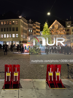 Christmas Market, Surrounded By Anti-vehicle Security Barrier