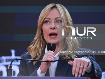 Italy's Prime Minister Giorgia Meloni at the Atreju Convention