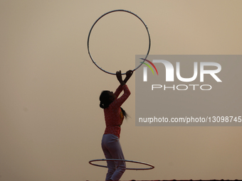 Acrobatic Show Held In Dhaka 