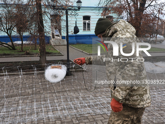 Anti-drone nets installed in Kharkiv region.