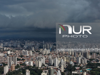 Dark Clouds Herald Rain In The City Of São Paulo, Brazil.