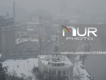 First snowfall in Kyiv.