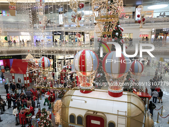 Christmas Decorations And Lights At The Perisur Shopping Center In Mexico City