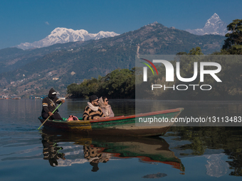 Boating On Fewa Lake With Annapurna 