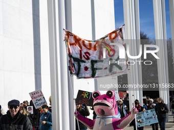  Demonstrators Protest President Donald Trump's Name To The  Kenndy Center