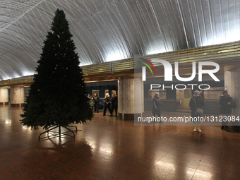 Christmas tree in Dnipro installed underground.