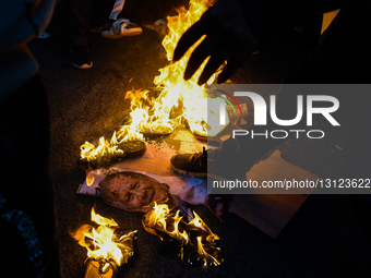 Bharatiya Janata Party (BJP) And Religious Activists Burn Posters Of Muhammad Yunus, Chief Adviser Of Bangladesh’s Interim Government/Kolkata