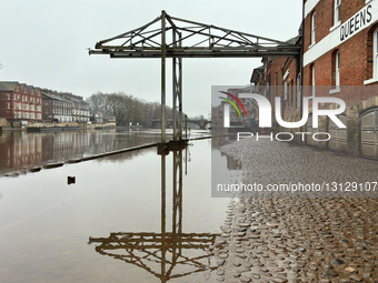 River Ouse Flood Warning And High Water Levels In York, United Kingdom