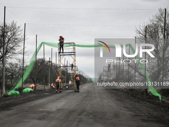 Construction of anti-drone tunnel in Dnipropetrovsk region.