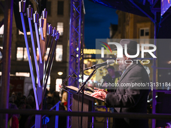 Hanukkah Celebration Draws Crowds At Dam Square, Amsterdam