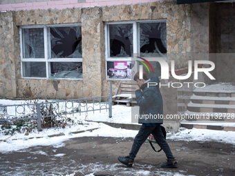 Russian attack damages student hostel in Kyiv.